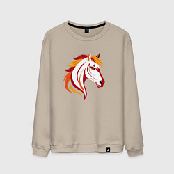Мужской свитшот Красная огненная лошадь, символ года