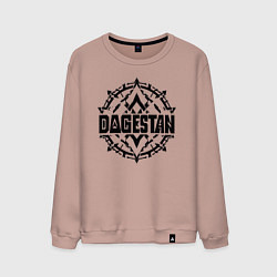 Свитшот хлопковый мужской Дагестан орнамент, цвет: пыльно-розовый