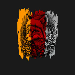 Свитшот хлопковый мужской Лис в зимней шапке, цвет: черный — фото 2