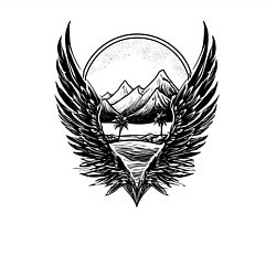 Свитшот хлопковый мужской Вершины с крыльями, цвет: белый — фото 2