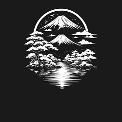 Свитшот хлопковый мужской Тишина Фудзи, цвет: черный — фото 2