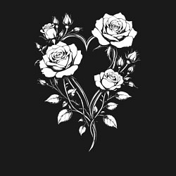 Свитшот хлопковый мужской Сердце из роз, цвет: черный — фото 2