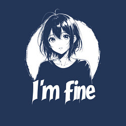 Свитшот хлопковый мужской Я в порядке анимешница, цвет: тёмно-синий — фото 2