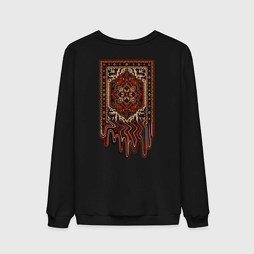 Мужской свитшот Ковёр ностальгия потёкший расплавленный / Черный – фото 2