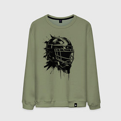 Свитшот хлопковый мужской Чёрная хоккейная маска, цвет: авокадо