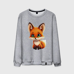Мужской свитшот Пушистая радость: Лисёнок в мультяшном стиле