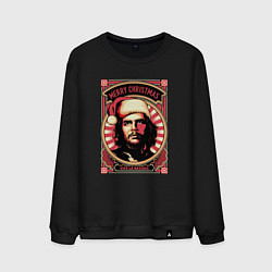 Свитшот хлопковый мужской Новогодний Че Гевара, цвет: черный