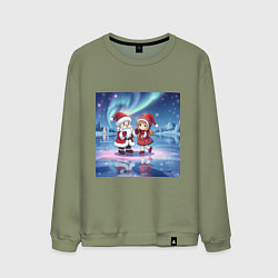 Мужской свитшот Дед Мороз и Снегурочка: новогодний танец на льду