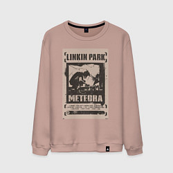 Свитшот хлопковый мужской Linkin Park постер, цвет: пыльно-розовый