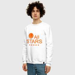 Свитшот хлопковый мужской All stars (баскетбол), цвет: белый — фото 2