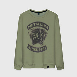 Свитшот хлопковый мужской Metallica: since 1981, цвет: авокадо