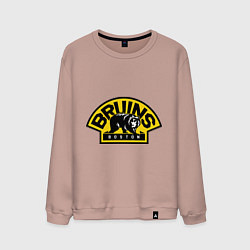 Свитшот хлопковый мужской HC Boston Bruins Label, цвет: пыльно-розовый