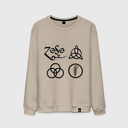 Свитшот хлопковый мужской Led Zeppelin: symbols, цвет: миндальный