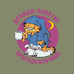 Свитшот хлопковый мужской Дружба- понятие круглосуточное, цвет: авокадо — фото 2