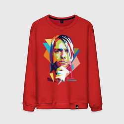Свитшот хлопковый мужской Kurt Cobain: Colors, цвет: красный