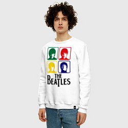 Свитшот хлопковый мужской The Beatles: Colors, цвет: белый — фото 2