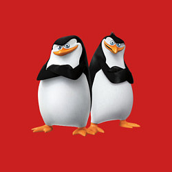 Свитшот хлопковый мужской Пингвины Мадагаскара, цвет: красный — фото 2