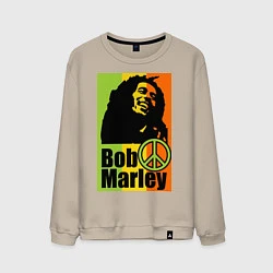 Свитшот хлопковый мужской Bob Marley: Jamaica, цвет: миндальный