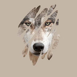 Свитшот хлопковый мужской Волк - моё второе Я, цвет: миндальный — фото 2