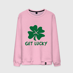 Свитшот хлопковый мужской Get lucky, цвет: светло-розовый