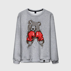 Свитшот хлопковый мужской Bear Boxing, цвет: меланж