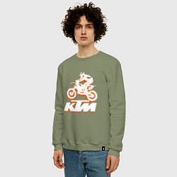 Свитшот хлопковый мужской KTM белый, цвет: авокадо — фото 2
