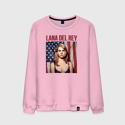 Свитшот хлопковый мужской Lana Del Rey: USA, цвет: светло-розовый