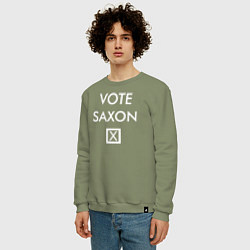 Свитшот хлопковый мужской Vote Saxon, цвет: авокадо — фото 2
