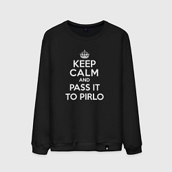 Свитшот хлопковый мужской Keep Calm & Pass It To Pirlo цвета черный — фото 1