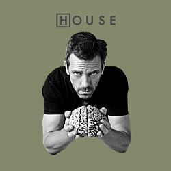 Свитшот хлопковый мужской House Brain, цвет: авокадо — фото 2