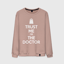 Свитшот хлопковый мужской Trust me Im the doctor, цвет: пыльно-розовый