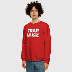 Свитшот хлопковый мужской Trap music, цвет: красный — фото 2