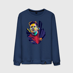 Свитшот хлопковый мужской Messi Art, цвет: тёмно-синий