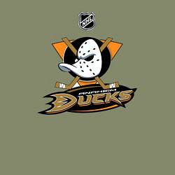 Свитшот хлопковый мужской NHL: Anaheim Ducks, цвет: авокадо — фото 2