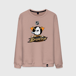 Свитшот хлопковый мужской NHL: Anaheim Ducks, цвет: пыльно-розовый