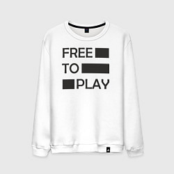 Свитшот хлопковый мужской Free to play, цвет: белый