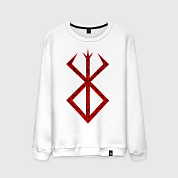 Свитшот хлопковый мужской Берсерк. Клеймо, цвет: белый