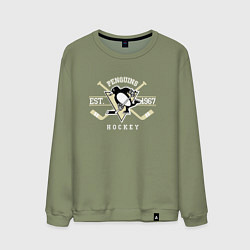 Свитшот хлопковый мужской Pittsburgh Penguins: Est.1967, цвет: авокадо