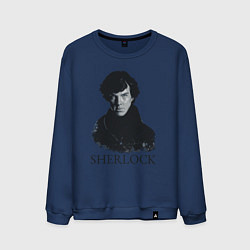 Свитшот хлопковый мужской Sherlock Art, цвет: тёмно-синий