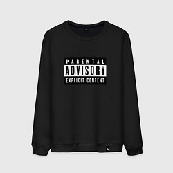 Свитшот хлопковый мужской Parental Advisory, цвет: черный