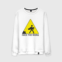 Свитшот хлопковый мужской F#ck the work, цвет: белый