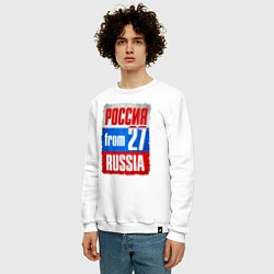 Свитшот хлопковый мужской Russia: from 27, цвет: белый — фото 2