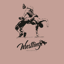 Свитшот хлопковый мужской Wrestling, цвет: пыльно-розовый — фото 2