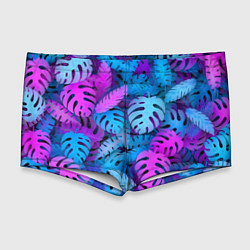 Мужские плавки Сине-розовые тропики, цвет: 3D-принт