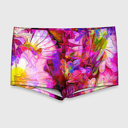 Мужские плавки Красочный цветочный паттерн Floral pattern, цвет: 3D-принт