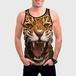 Майка-безрукавка мужская Ярость леопарда, цвет: 3D-черный — фото 2