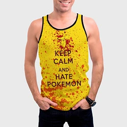 Майка-безрукавка мужская Keep Calm & Hate Pokemons, цвет: 3D-черный — фото 2