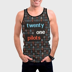 Майка-безрукавка мужская Twenty One Pilots, цвет: 3D-черный — фото 2