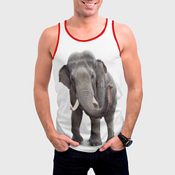 Майка-безрукавка мужская Большой слон, цвет: 3D-красный — фото 2