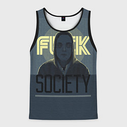Майка-безрукавка мужская Fuck Society, цвет: 3D-черный